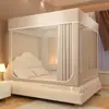Mosquiteiro de Cama Sólido para Maternidade e Infância, Tela Criptografada em Fio, Três Portas em U, Totalmente Fechado, Proteção contra Poeira, para Quatro Estações, Doméstico