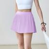 Falda Deportiva Tejida de Verano para Mujer, Cubre Caderas, Adelgazante, Falda de Tenis para Fitness al Aire Libre, Falda de Yoga Anti-Exposición, Falda Plisada