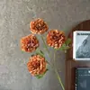 Flores Artificiais com 4 Cabeças de Hibisco e Peônia para Decoração de Corredor de Casamento, Flores Artificiais Estilo Europeu em Estoque para Venda no Atacado e Vendas Transfronteiriças