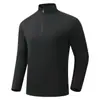 Sudadera de medio cierre para hombre, camiseta larga, estilo para parejas, seda helada elástica, medio cierre, cuello alto, manga larga, secado rápido, suave y lisa, mascarilla facial 9D