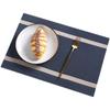 Mantel individual para mesa de comedor con patrón horizontal, mantel individual, alfombrilla aislante de PVC, estilo europeo accesible, lujo simple, sin lavado, impermeable, a prueba de aceite y anti-quemaduras
