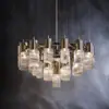 [Transfronterizo] Lámpara Colgante de Recepción, Nueva Iluminación Estilo Chino, Simple y Única, Nueva Lámpara Larga para Sala de Té, Restaurante, Barra de Bar, Aluminio Creativo