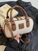 Bolsa Pequeña de Mano Boston Retro Texturizada para Mujer 2025 Moda Transfronteriza Nueva Versátil Bolso de Hombro Cruzado