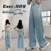 Pantalones vaqueros para niñas, pantalones vaqueros para niñas, pantalones nuevos para niños de 2025, pantalones anchos holgados de primavera y otoño para niños grandes.