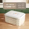 Caixa de Armazenamento de Dumplings para Uso Doméstico, Caixa de Conservação Selada de Grande Capacidade com Temporizador, Caixa de Dumplings, Caixa de Armazenamento Multicamadas para Dumplings Congelados