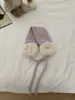 2025 Item Versátil da Moda Retrô Abafadores com Cadarço para Mulheres Outono e Inverno Quentes e Modernos Abafadores de Pelúcia de Tricô com Cor Contrastante
