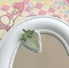 Tela Verde Primavera Lazo Fresa Clip Pequeño Dulce Lindo Niña Clip Lateral Pasador Tocado Mujer