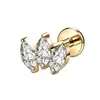 Piercing G23 liga de titânio full-body 5 brincos de zircônia marquise, pino de cartilagem de titânio, rosca interna 0.9, base reta, haste de 8mm