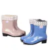 Zapatos de Agua Cálidos de Caña Alta, Botas de Lluvia con Felpa, Caña Corta, Antideslizantes, Resistentes al Desgaste, Caña Media Moldeadas por Inyección, Estilo Femenino, Caña Alta con Suela Gruesa