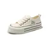 Zapatos de Lona Blancos con Plataforma y Suela Gruesa para Mujer, de Encaje, Transpirables, Suela Suave, para Primavera/Otoño 2026