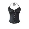 Para Roupas Femininas Europeias e Americanas Transfronteiriças Aliexpress Venda Quente Moda de Verão Versátil Cadarço Ajuste na Cintura Botão Manga Curta Sexy Camisola Top
