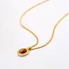 Collar Maillard de Ojo de Tigre Otoño e Invierno para Mujer, Cadena de Suéter Versátil y Simple Estilo Coreano Diseño de Nicho con un Toque de Alta Gama, Cadena para la Clavícula