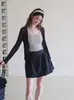 Chaqueta cárdigan tejida con cuello en V, de seda helada, protección solar, para mujer, chal de verano, cobertura para aire acondicionado, top fino de manga larga 6420