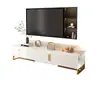 Mueble de TV para sala de estar, modelo nuevo, de pie, moderno, simple, adecuado para apartamentos pequeños, combinación simple de mesa de centro y mueble de TV