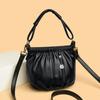 Bolso Cesta de Verduras Plegable de Piel de Vaca 520 Nueva Moda Nicho Bolso Cubo de Cuero Genuino para Mamá Bolsa para Monedas y Teléfono Móvil