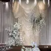 Cortina de Ondas de Agua para Boda Tela de Seda de Leche para Techo Cortina Accesorios de Boda para Hotel Decoración de Tela Elástica Cortina de Tela de Fondo de Ola