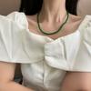 Mostrar branco ~ novo colar de contas verde chinês feminino 2024 nova clavícula cadeia temperamento high-end cadeia de pescoço