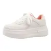 Zapatillas blancas de suela gruesa, que alargan las piernas, versátiles, transpirables, de cordones para el día a día, estilo minimalista, de caña baja para mujer, para ir al trabajo