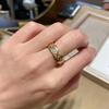 Xiangjia versão alta versão estreita versão larga anel banhado a ouro 18K coco losango anel de diamante pulseira esculpida CNC