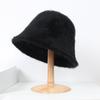 Chapéu Coreano de Pele de Coelho para Mulheres no Outono e Inverno, Chapéu de Pescador de Pelúcia Versátil, Pequeno Chapéu Balde que Valoriza o Rosto, Chapéu Bacia Quente e à Prova de Frio Estilo Coreano