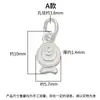 Plata de ley s925 sólida vintage doble cara pequeño colgante de pez redondo charm de rosquilla material para pulsera DIY de cuentas y trenzado