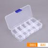 Caja de Plástico Pequeña de 10 Compartimentos, Caja de Clasificación Desmontable Transparente de Diez Compartimentos, Caja Organizadora Multi-Compartimentos para Componentes de Joyería de PP