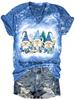 Algodón de Imitación 2024 Nueva Camiseta Navideña para Mujer Camiseta con Impresión Digital 3D para Mujer Holgada Moda Casual de Manga Corta