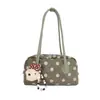 Bolsa de bowling fashion com poá para mulheres, bolsa de mão de nicho, bolsa casual de ombro, bolsa de ombro versátil de grande capacidade para o dia a dia