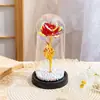Lámpara de Cristal de Flor Eterna Rosa de Pan de Oro Muñeca Ramo Niñas Día de San Valentín Chino Día de la Madre Regalo de Cumpleaños