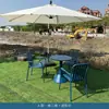 Jardim de Pátio Lazer Mesa e Cadeira Simples Exterior Loja de Chá com Leite Café Mesa de Café de Ferro Azul Combinação de Cadeiras Móveis