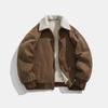Traje de Vuelo Corto Detroit para Hombre Jack Civet Abrigo de Lana de Cordero y Algodón Desmontable Chaqueta de Mezclilla Pequeña Hombre