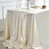 Mantel blanco de satén para salas de conferencias rectangulares de hotel, estilo de lujo ligero, sensación de alta gama, adecuado para eventos de salón y mesas de postres