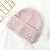 Nuevo Gorro de Punto de Pelo de Conejo Angora para Mujer Color Caramelo Más Fácil de Combinar Moda Gorro para Mujer Otoño e Invierno Color Sólido Gorro Cálido Gorro de Terciopelo de Conejo