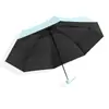 Paraguas de Bolsillo tipo Cápsula para Mujer, Recubrimiento Negro Engrosado, Protección Solar, Paraguas Sombrilla, Paraguas Plegable, Doble Uso para Sol y Lluvia, Sombrilla Solar Personalizada al por Mayor