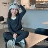 Traje Yojia para Niñas Primavera y Otoño 2024 Nuevo Moda de Otoño Ropa para Niñas Pequeñas Niños Conjunto Falso de Dos Piezas para Niños