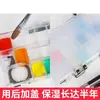 Caja de Paleta de Acuarela Hidratante Caja de Pintura 24 Compartimentos Caja de Pintura Hidratante Transparente Conveniente para Transportar Paleta de Óleo