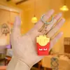 Llavero Colgante Creativo y Práctico de Hamburguesa con Papas Fritas Simulación Dibujos Animados Lindo Pegamento Suave Llavero de Pizza Adornos Colgantes Decorativos