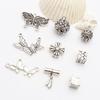 Acessórios para joias DIY borboleta simples Xizang prata liga oca pingente colar brincos pulseira material de pingente feito à mão