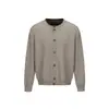 Jaqueta Cardigan de Tricô com Barra Rasgada CROWD CITY para Homens e Mulheres, Suéter de Gola Redonda Outono e Inverno, Blusa Estilo Casual Y686
