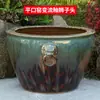 Jarrón de Tanque de Peces Dorados de Cerámica Jingdezhen para Loto Nenúfar Tortuga Koi Caligrafía y Pintura Tanque Tanque de Agua Extra Grande Patio Sala de Estar
