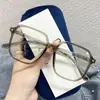 9044 Nova Armação de Óculos Tendência com Armação Grande Anti-Luz Azul para Homens e Mulheres, Versátil para um Look Natural, Faz o Rosto Parecer Menor, Pode Ser Montada com Lentes Sem Grau