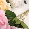 Nova rosa artificial de 9 cabeças com bordas encaracoladas, adereço de decoração de casamento, buquê de mão, flor de seda, atacado do fabricante