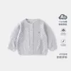 2026 Nuevo Estilo Cárdigan Tejido Bordado de Oso Primavera y Otoño Suéter de Algodón Puro para Bebé Chaqueta Suave Elegante para Niños y Niñas