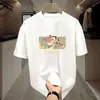 Camiseta de Verano de Manga Corta, Moda Anime Trendy, de Alta Calidad, Absorbente de Sudor, Secado Rápido, con Tejido de Sensación Fría, Estilo High Street Americano