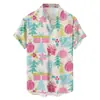 Comercio exterior transfronterizo nueva moda casual para hombre talla grande camisa de manga corta con estampado 3D, camisa de hombre