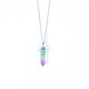Fuente de fábrica Europa y Estados Unidos transfronterizo ESTY collar de columna hexagonal piedra natural cristal acero inoxidable collar bala multicolor