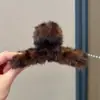 Pinzas para el pelo de felpa de alta gama para otoño e invierno, pinzas de tiburón, pinzas para el pelo de lazo de gran capacidad, accesorios para el pelo de mujer para la parte posterior de la cabeza