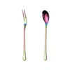 Acero inoxidable 304 cuchara tenedor para frutas creativa cuchara para helado postre cuchara mezcladora de café miel ins tenedor para pastel de luna
