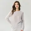 Fio Herbalife 26 Estilos ~ 25% Seda de Amora 75% Caxemira Suéter Tricô Feminino Gola Redonda Manga Raglan