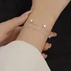 Pulseira Dupla Camada Estrela Novo Estilo Coreano Contas em Forma de Estrela Design de Nicho Fashionável Simples Versátil Joia de Alta Qualidade